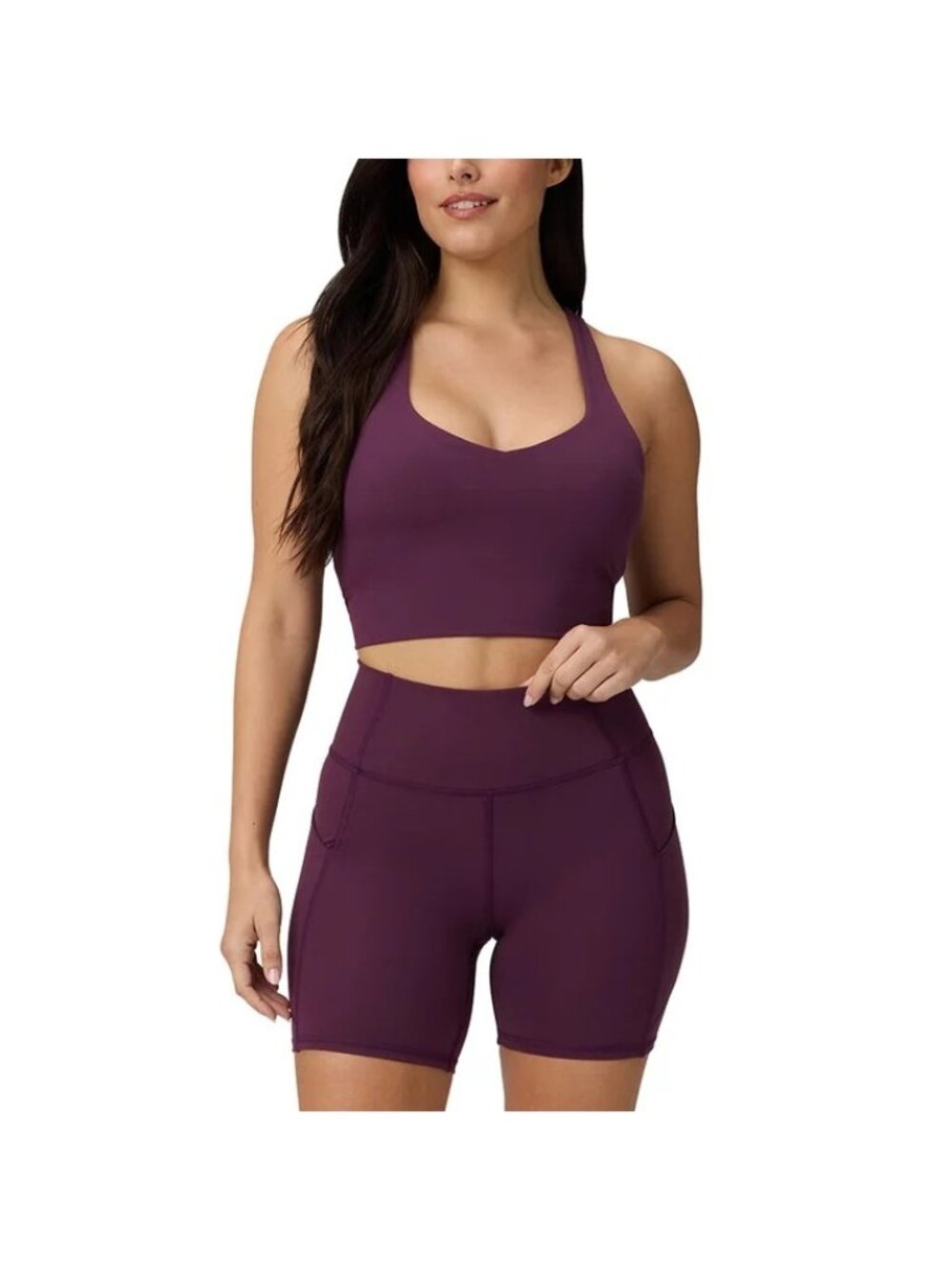 Fabletics Women's Bike Short Oasis PureLuxe Dark Red XXL 18-20 new with tag